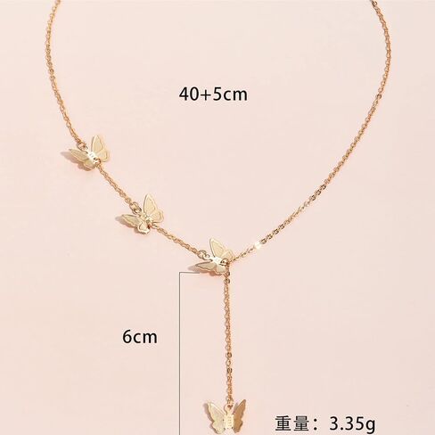 Gold Butterfly Neckalces for Women Sexy Clavicle Choker Chain Layered Butterflies Pendants Neck Accessories Fashion Jewerly in Saudi Arabia