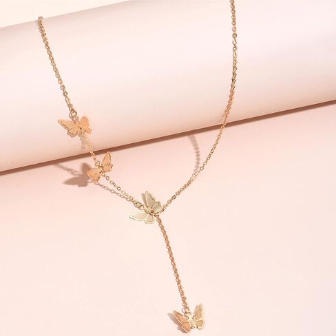 Gold Butterfly Neckalces for Women Sexy Clavicle Choker Chain Layered Butterflies Pendants Neck Accessories Fashion Jewerly in Saudi Arabia