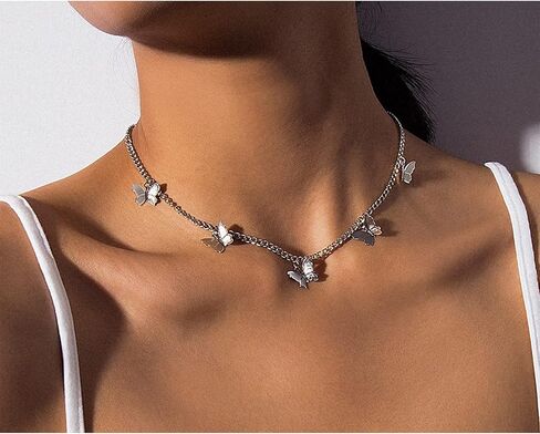 Gold Butterfly Neckalces for Women Sexy Clavicle Choker Chain Layered Butterflies Pendants Neck Accessories Fashion Jewerly in Saudi Arabia