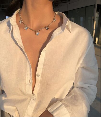 Gold Butterfly Neckalces for Women Sexy Clavicle Choker Chain Layered Butterflies Pendants Neck Accessories Fashion Jewerly in Saudi Arabia