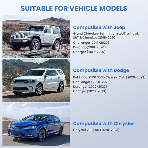 شاشة WonVon 8.4 بوصة Uconnect 4C UAQ LCD تعمل باللمس راديو ملاحة مناسبة لسيارة Jeep Dodge RAM Chrysler 2020-2023، بديل OEM جديد TDO-XGA084 68388570AB in Kuwait