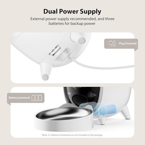 Timed Automatic Cat Feeder with Fully Enclosed Freshness Chamber 3L Cat Food Dispenser Battery-Operated with 180-Day Battery Life Up to 6 Meals 90 Portions Per Day 10S Voice Record in Saudi Arabia