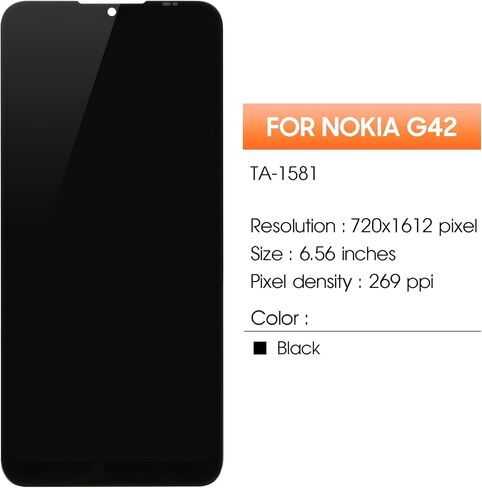 بديل شاشة Nokia G310 لهاتف Nokia G310 5G شاشة LCD TA-1573 G42 TA-1581 قطع غيار مجموعة محول رقمي LCD أسود بدون إطار 6.56 بوصة in Saudi Arabia