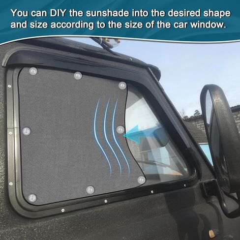 2 حزمة من أغطية نوافذ سائق الشاحنة الجانبية للنافذة الجانبية للشاحنة القابلة للسحب متوافقة مع شاحنة Freightliner فولفو VNL RV للشاحنات الدولية للحماية من الأشعة فوق البنفسجية (كوب الشفط) in Kuwait