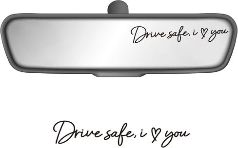 2x Drive Safe، ملصق I Love You للمرآة الخلفية، ملصق من الفينيل لمرآة الرؤية الخلفية، ملصقات مرآة الغرور، هدايا لملصقات السيارات للفتيات، ملصق لنافذة السيارة، ملصق للتأكيدات الذاتية، شارات سيارة من الفينيل للنساء in Kuwait