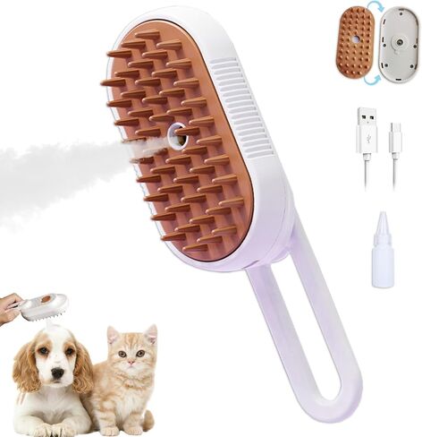 Generic Cat Steam Brush with Water Steamy Pet Brush Spray Misty Cat Brush for Deshedding with Charging Cable Silicone ALD-001-G (Banana Green) in Saudi Arabia