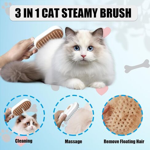 Generic Cat Steam Brush with Water Steamy Pet Brush Spray Misty Cat Brush for Deshedding with Charging Cable Silicone ALD-001-G (Banana Green) in Saudi Arabia