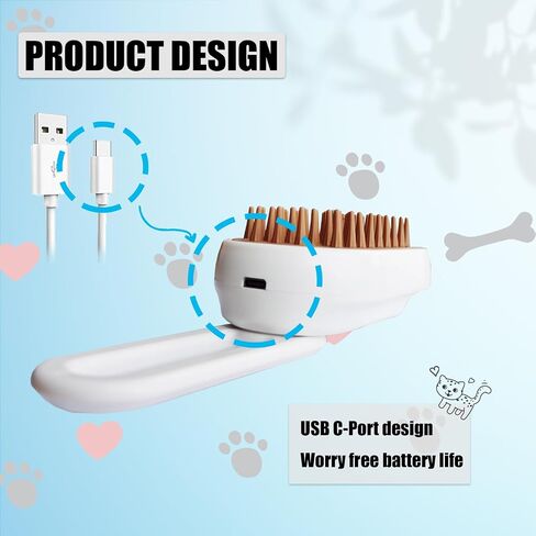 Generic Cat Steam Brush with Water Steamy Pet Brush Spray Misty Cat Brush for Deshedding with Charging Cable Silicone ALD-001-G (Banana Green) in Saudi Arabia