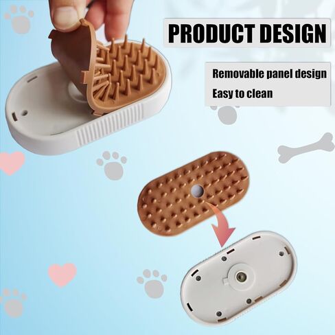 Generic Cat Steam Brush with Water Steamy Pet Brush Spray Misty Cat Brush for Deshedding with Charging Cable Silicone ALD-001-G (Banana Green) in Saudi Arabia