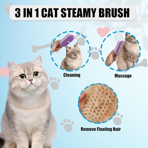 Generic Cat Steam Brush with Water Steamy Pet Brush Spray Misty Cat Brush for Deshedding with Charging Cable Silicone ALD-001-G (Banana Green) in Saudi Arabia