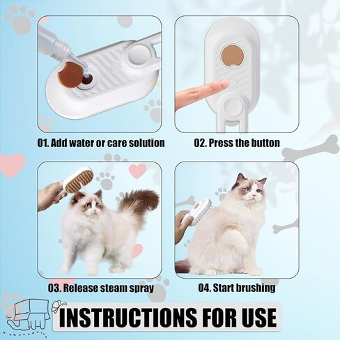 Generic Cat Steam Brush with Water Steamy Pet Brush Spray Misty Cat Brush for Deshedding with Charging Cable Silicone ALD-001-G (Banana Green) in Saudi Arabia