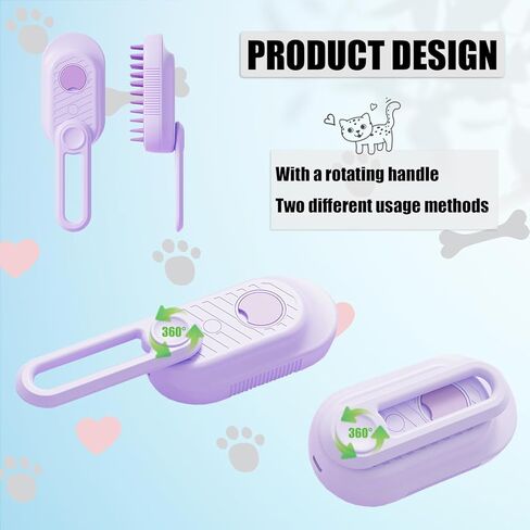 Generic Cat Steam Brush with Water Steamy Pet Brush Spray Misty Cat Brush for Deshedding with Charging Cable Silicone ALD-001-G (Banana Green) in Saudi Arabia