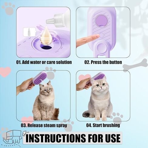 Generic Cat Steam Brush with Water Steamy Pet Brush Spray Misty Cat Brush for Deshedding with Charging Cable Silicone ALD-001-G (Banana Green) in Saudi Arabia