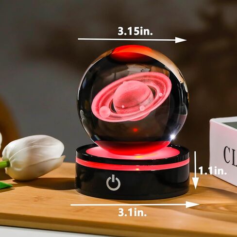ywhl 3d الباندا تمثال الكريستال الكرة مع قاعدة الضوء الملونة، هدايا الباندا للنساء الرجال في عيد الميلاد عيد الميلاد، 3d الباندا محفورة بالليزر كامل المجال الكرة الزخرفية الزجاج للمكتب المنزلي (80mm) in Kuwait