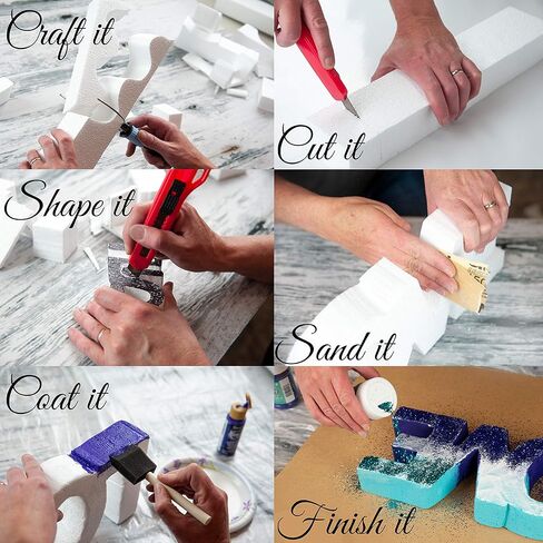 كتلة إسفنجية من سيلفرليك كرافت مكونة من 6 قطع من كتل البوليسترين 12 × 12 × 0.5 EPS للصياغة والنمذجة والمشروعات الفنية وترتيبات الأزهار - أوراق النحت للفنون المدرسية والمنزلية التي تصنعها بنفسك (12 × 12 × 0.5-6 عبوات) in Kuwait