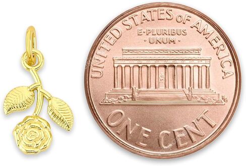 حلية صغيرة من الذهب الصلب معلقة على شكل وردة عيار 10 أو 14 قيراط، رمز ساحر على شكل زهرة لطيفة مع مشبك in Kuwait