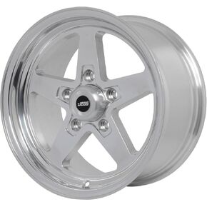 JEGS SSR Star Aluminum Wheel 15in.x 8in.| 5 x 4.5in.Wheel Bolt Pattern Spacing | 27 mm Offset | 5.5in.Backspacing | Polished Aluminum | 3.27in.Center Bore | Includes Center Cap in Kuwait