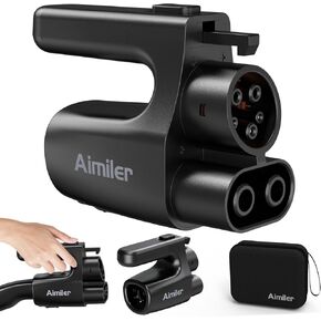 محول AIMILER NACS إلى CCS1، 500 أمبير / 1000 فولت Nacs إلى محول DC متوافق مع شواحن Tesla V3/V4 الفائقة - الشحن السريع CCS1 EVs [تحقق مع صانع السيارات الخاص بك للتأكد من التوافق] (Jet) in Kuwait