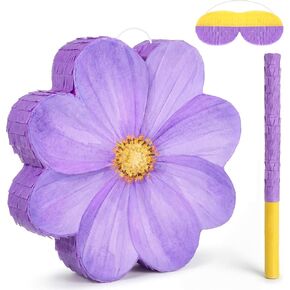 Aoriher Daisy Flower Pinata Set Include Bat Blindfold Daisy Party Confetti Spring Summer Pinata Hawaii Pinata Hippie Boho Flower Pinata for Birthday Baby Shower Wedding Floral Party Decor Supplies in Kuwait