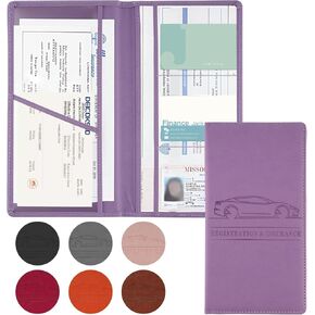 JUSTTOP 1Pack حامل تسجيل وتأمين السيارة، حامل مستندات السيارة لترخيص البطاقات مع إغلاق مغناطيسي، صندوق قفازات السيارة منظم السيارة للمستندات والبطاقات والترخيص (أسود) in Kuwait