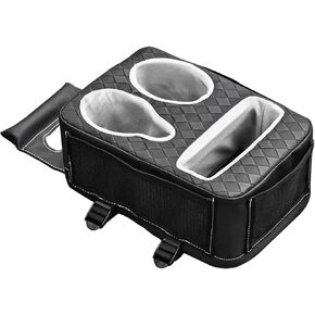 Auto Center Console Cup Holder Organizer, Universal PU Leather Armrest Storage Box with Tissue Holder & Side Pockets, Multi-use for Car Front/Back Seat, Truck, RV, Boat in Saudi Arabia
