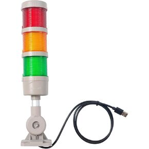 أضواء برج أندون LED بمكدس USB مع صفارة، وأضواء تحذير صناعية، وأضواء برج العمود (24VDC، 3 طبقات، مع صفارة) in Kuwait