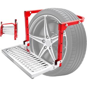 Sakerplus Heavy Duty Folding Tire Step,Non-Slip Wheel Step for Truck SUV RV, Adjustable Tire Mounted Step for Roof Access, Car Washing, Loading Gear & Temporary Vehicle Maintenance (Black) in Kuwait
