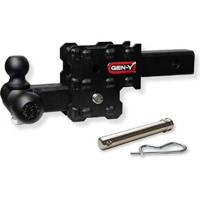 GEN-Y Hitch Ball Mount for 2" Receiver - 2.5" Drop with 2 Adjustable Positions, 1 7/8", 2" & 2 5/16" Tri Ball Mount, 10,000 lbs Towing Capacity, 1,000 lbs Tongue Weight, Black in Kuwait