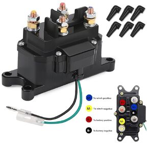 KanSmart ونش الملف اللولبي التتابع المقاولين 12V 250A ونش التتابع الإبهام شاحنة لمركبات ATV UTV قارب 4x4 مركبات 3000-5000 رطل ونش مع 6 قبعات حماية - استبدال 63070 62135 74900 2875714 70715 in Kuwait
