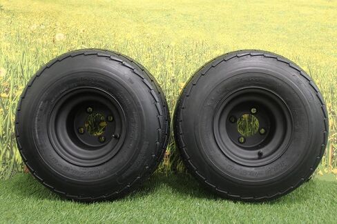 إطارات وعجلات Antego Matte Black 18.5x8.50-8 (215/65-8) DOT - مجموعة من 2 لعربات الجولف، نطاق تحميل 6 طبقات C، طويل الأمد (2) in Kuwait