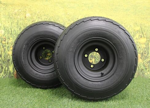 إطارات وعجلات Antego Matte Black 18.5x8.50-8 (215/65-8) DOT - مجموعة من 2 لعربات الجولف، نطاق تحميل 6 طبقات C، طويل الأمد (2) in Kuwait