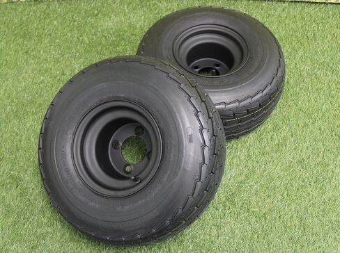 إطارات وعجلات Antego Matte Black 18.5x8.50-8 (215/65-8) DOT - مجموعة من 2 لعربات الجولف، نطاق تحميل 6 طبقات C، طويل الأمد (2) in Kuwait