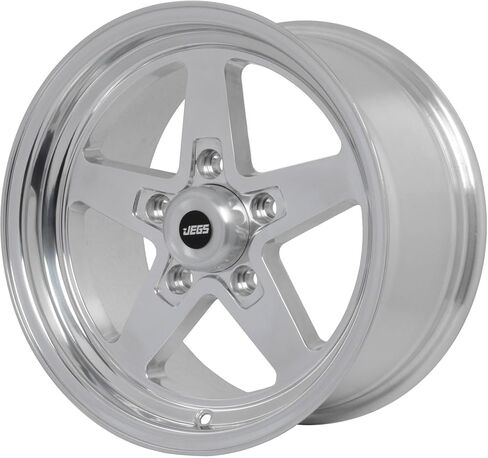 عجلة ألومنيوم JEGS SSR Star مقاس 15 بوصة × 8 بوصة | 5 × 4.5 بوصة. تباعد نمط مسمار العجلة | إزاحة 27 ملم | 5.5 بوصة مسافة خلفية | الألومنيوم المصقول | 3.27 بوصة. تتحمل المركز | يتضمن غطاء المركز in Kuwait