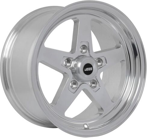 عجلة ألومنيوم JEGS SSR Star مقاس 15 بوصة × 8 بوصة | 5 × 4.5 بوصة. تباعد نمط مسمار العجلة | إزاحة 27 ملم | 5.5 بوصة مسافة خلفية | الألومنيوم المصقول | 3.27 بوصة. تتحمل المركز | يتضمن غطاء المركز in Kuwait
