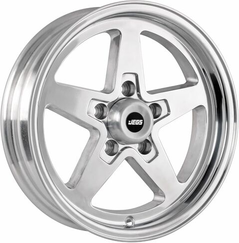 JEGS SSR Star Aluminum Wheel 15in.x 4in.| 5 x 4.5in.Wheel Bolt Pattern Spacing | -19mm Offset | 1.75in.Backspacing | Polished Aluminum | 3.27in.Center Bore | Includes Center Cap in Kuwait