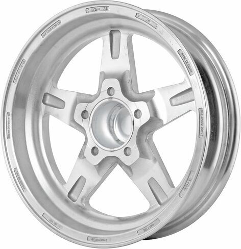 JEGS SSR Star Aluminum Wheel 15in.x 4in.| 5 x 4.5in.Wheel Bolt Pattern Spacing | -19mm Offset | 1.75in.Backspacing | Polished Aluminum | 3.27in.Center Bore | Includes Center Cap in Kuwait