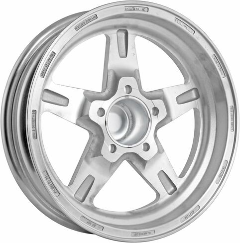 JEGS SSR Star Aluminum Wheel 15in.x 4in.| 5 x 4.5in.Wheel Bolt Pattern Spacing | -19mm Offset | 1.75in.Backspacing | Polished Aluminum | 3.27in.Center Bore | Includes Center Cap in Kuwait