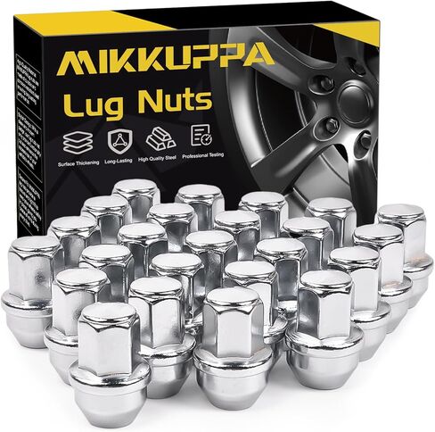 MIKKUPPA 24pcs M14x1.5 F150 Lug Nuts, Chrome OEM Style Replacement for 2015-2024 F-150 F150 Expedition Lincoln Navigator Factory Wheels 21mm Hex Anti-Rusting Updated Tire Nuts in Kuwait