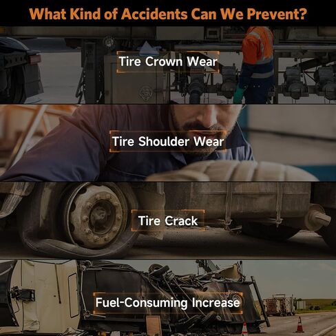 GUTA Trailer Tire Pressure Monitoring System, RV TPMS with 10 Sensors, 6 Alert Modes, Signal Booster, Power Saving Display, Long Sensing Distance, for 3 Trailers (T1/T2/T3), for Camper, Motor Homes in Kuwait