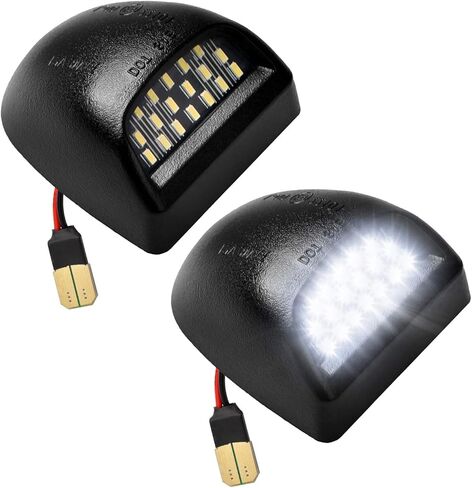 LESAUCE Full LED License Plate Light Tag Lamp Assembly Replacement for Chevy Silverado 1500 2500 3500 Suburban Tahoe GMC Sierra Yukon XL for Escalade, 6000K White, Pack of 2 in Saudi Arabia