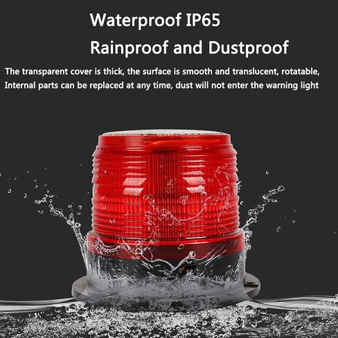 Solar Strobe Warning Safety Flashing Light/Ceiling Strobe Light, with Strong Magnetic Base Waterproof for Construction, Traffic, Factory, Crane Tower, Boat Navigation (Yellow) in Saudi Arabia