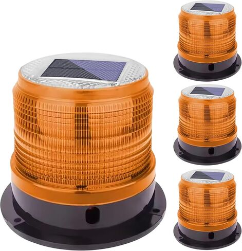 Solar Strobe Warning Safety Flashing Light/Ceiling Strobe Light, with Strong Magnetic Base Waterproof for Construction, Traffic, Factory, Crane Tower, Boat Navigation (Yellow) in Saudi Arabia