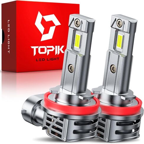 مجموعة مصابيح TOPIK H11 9005، [الجيل المحسن] 80,000LM 900% أكثر سطوعًا، مصابيح إضاءة H8 H9 HB3، التوصيل والتشغيل، عمر طويل يزيد عن 20 عامًا، بدون وميض، 99% Canbus جاهز، حزمة من 4 in Kuwait