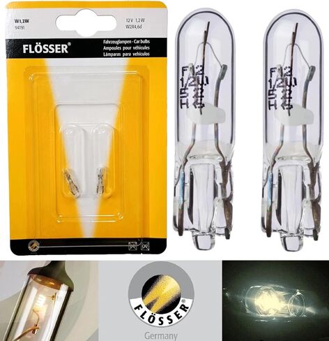 Flosser المتوهج 74 73 T5 1.2W Stock 94191 أبيض دافئ لوحة القيادة صندوق القفازات استبدال مصابيح الإضاءة الداخلية (عبوة من 2) صنع في ألمانيا in Kuwait