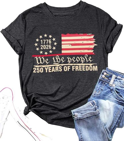 This is My Pride Flag T Shirt Women 4th of July Patriotic Shirts We The People Short Sleeve Tee Tops in Saudi Arabia