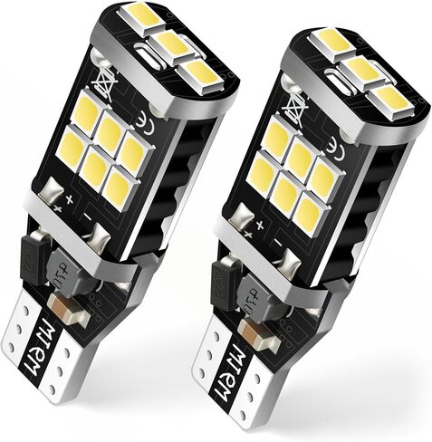 لمبة iFunyLED 912 921 LED للأضواء العكسية الاحتياطية، شرائح 2835 15-SMD خالية من الأخطاء 300% فائقة السطوع 906 922 W16W T15 LED - (عبوة من قطعتين، أبيض) in Kuwait