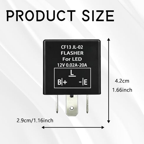 CF13 EP34 3-Pin LED مرحل فلاش إلكتروني، 12 فولت CF13 JL-02 مرحل إشارة الانعطاف الوامض، إصلاح فلاش LED عالمي للفلاش المفرط، بدون فلاش، تحذير من المخاطر، متوافق مع مصابيح LED in Kuwait