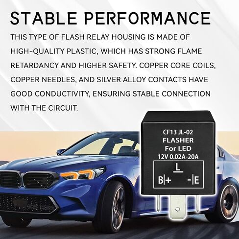 CF13 EP34 3-Pin LED مرحل فلاش إلكتروني، 12 فولت CF13 JL-02 مرحل إشارة الانعطاف الوامض، إصلاح فلاش LED عالمي للفلاش المفرط، بدون فلاش، تحذير من المخاطر، متوافق مع مصابيح LED in Kuwait