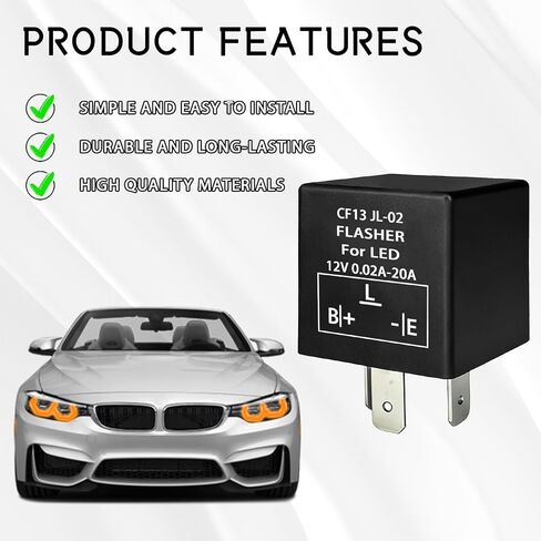CF13 EP34 3-Pin LED مرحل فلاش إلكتروني، 12 فولت CF13 JL-02 مرحل إشارة الانعطاف الوامض، إصلاح فلاش LED عالمي للفلاش المفرط، بدون فلاش، تحذير من المخاطر، متوافق مع مصابيح LED in Kuwait
