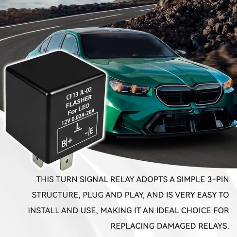 CF13 EP34 3-Pin LED مرحل فلاش إلكتروني، 12 فولت CF13 JL-02 مرحل إشارة الانعطاف الوامض، إصلاح فلاش LED عالمي للفلاش المفرط، بدون فلاش، تحذير من المخاطر، متوافق مع مصابيح LED in Kuwait